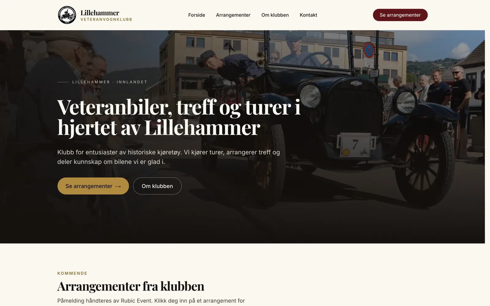 lillehammerveteranvognklubb.no vist på skjerm