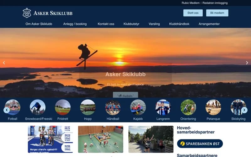asker-skiklubb.no vist på skjerm