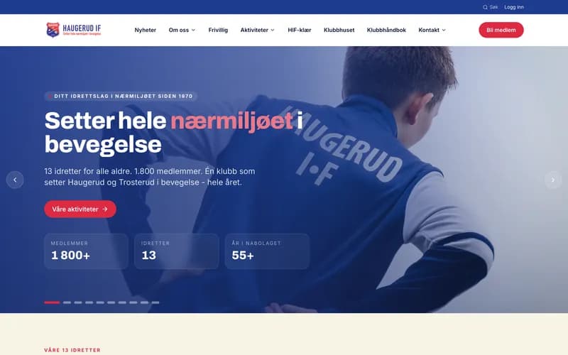 haugerudif.no vist på skjerm