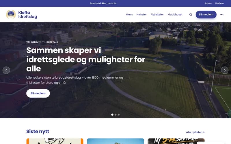 kloftail.no vist på skjerm