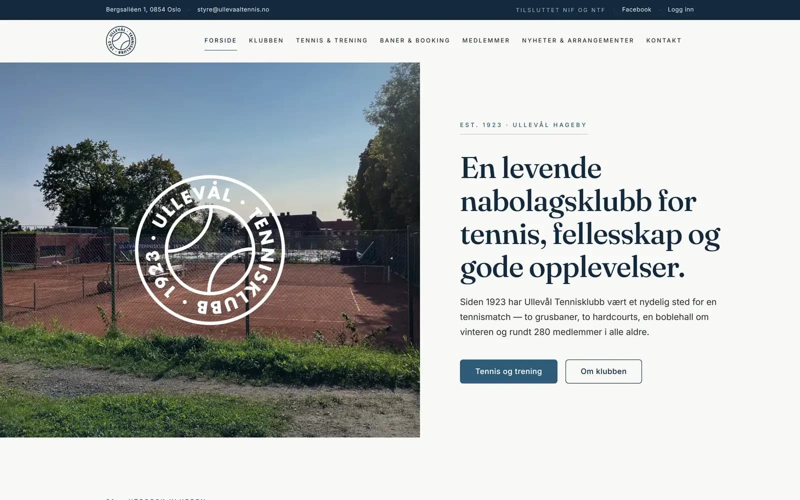 ullevaaltennis.no vist på skjerm