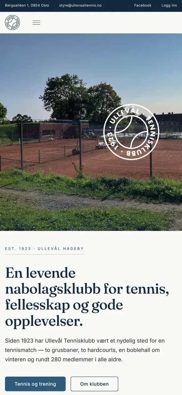 ullevaaltennis.no vist på mobil