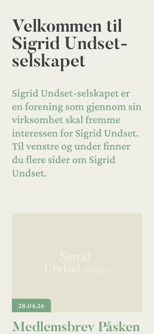 undset.no vist på mobil